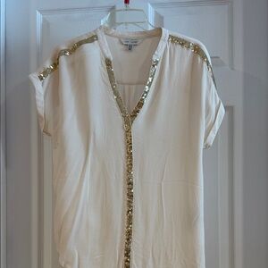 Cream and Gold Women's Top